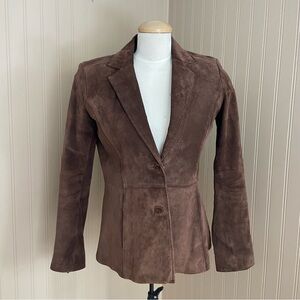 Vintage Liz Claiborne Brown Suede Blazer Jacket Women’s Size 4